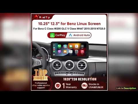 Road Top CarPlay Android Auto Multimedia Linux Screen For MercedesBenz C Class W205 GLC V Class W44