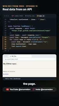 Fetch data from an API with JavaScript | Web Dev From Zero, Episode 15