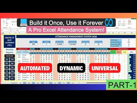 Build A Fully Automated Attendance Management System In Excel | A step by step tutorial