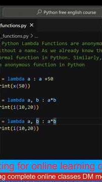🐍 Welcome to Python Programming Course Lambda Functions– Tutorial # 17 #shorts #viral #fyp