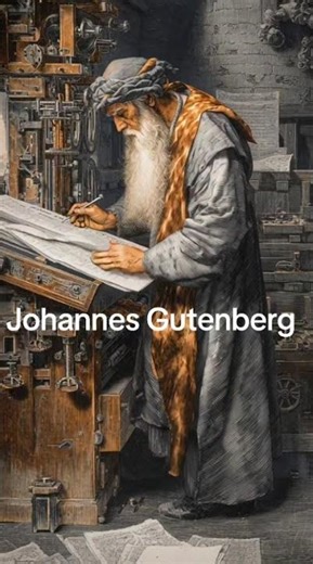 Johannes Gutenberg designing a movable type printing press #educationalshorts