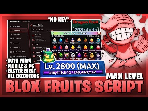 Blox Fruits Script – NO KEY, Auto Farm, Auto Find Eggs, Fruit Sniper, Easter Event, Max Level (BEST)
