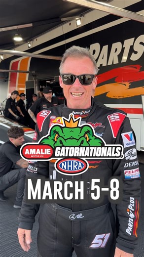 Celebrate 75 years of NHRA Drag Racing at the season-opening Amalie Motor Oil #Gatornats! We’re ready,Clay Millican’s ready, are you ready?! 🎟 https://bit.ly/2026GatornatsTickets | NHRA