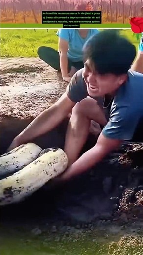 Team collaborates to rescue and release a giant snake into nature!