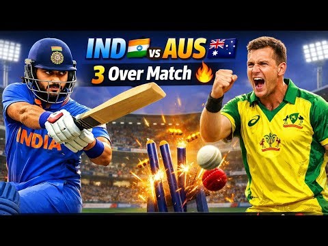 IND 🇮🇳 vs AUS 🇦🇺 3 Over Match 🔥 | EPIC Gameplay Highlights 💥🏏