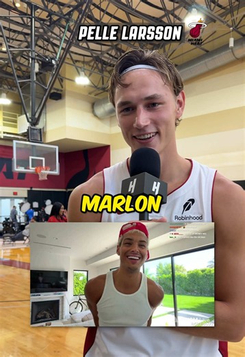 Pelle Larsson reacts to Marlon highlights 👀😂 @Nadia Houneini #nba #basketball #marlon #heat #hoops