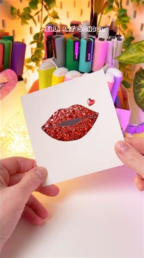Lips with Glitter Art Technique ✨ #shorts #glitterart #glitter