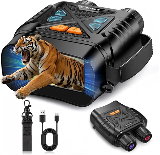 Techoloray Trail HD Viewer: 800m Night Vision Binoculars with 1080P HD, 10x Zoom for Family Outdoor Adventure & Backyard Exploration