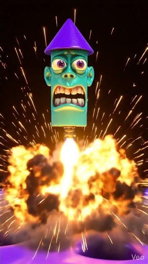 Rocket on Fire 🚀 Explosion After Liftoff #animation #loopanimation #cartoon