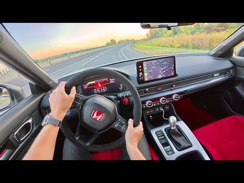 Modified 2023 FL5 Honda Civic Type R - POV Sunset Drive (Binaural Audio)