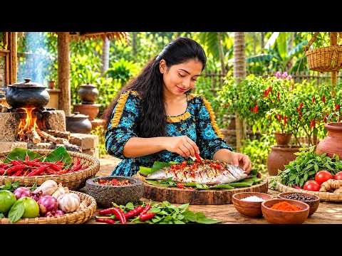 Satisfying ASMR: Baking Fresh Fish in Our Garden Kitchen