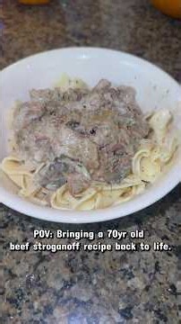 70yr old beef stroganoff recipe!! #easyrecipe #beefstroganoff #pickyeater # #recipe #shorts