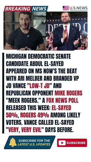 El Sayed Brands Vance Low T JD and Rogers Meek Rogers on Live TV While Leading Fox News Poll