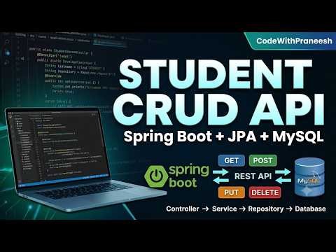 Student CRUD REST API using Spring Boot + JPA + MySQL | GET POST PUT DELETE | Java Backend