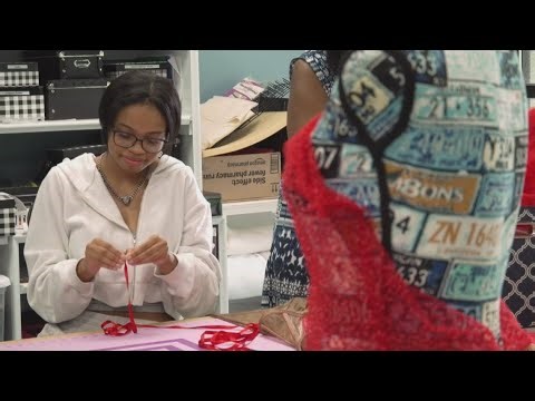 Students sew their own prom dresses at community center