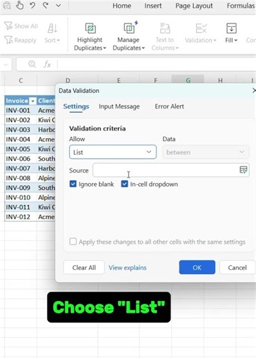 Why you should use Data Validation for your spreadsheets 🤯 #excel #productivity