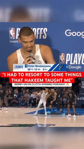 Wemby on implementing what he’s learned from Hakeem Olajuwon 🏀