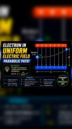 "JEE/NEET physics 🎯Path followed by an Electron in Uniform Electric Field ⚡ #JEE/NEET physics”