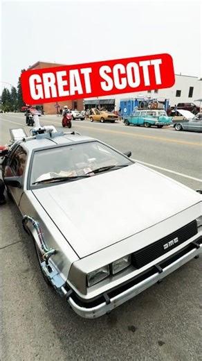 NO WAY! Delorean Time Machine spotted on road outside shop! #backtothefuture #shorts #80s