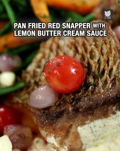 🐟🍋 Crispy pan-fried Red Snapper served with a rich, tangy lemon butter cream sauce — a restaurant-style fish recipe made easy at home! 😋🔥 Host: Varun Inamdar Ingredients:- 2 steaks boneless fish Salt and pepper as required 1 tsp oil Fresh thyme 6-7 shallots 6-7 whole garlic cloves 6-7 cherry tomatoes Sauce 1/4 cup butter & oil 1 whole lemon, juiced 1/4 cup fresh cream 1 tsp fresh thyme Salt and pepper 2 tbsp parsley Veggies Handul blanched french beans ,carrots & spinach! Copyrights: REPL #G