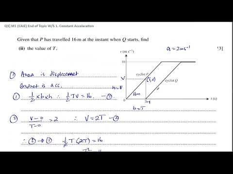 [3] CAIE, 9709/04/M/J/03 Mechanics 1, Paper 4, Q3, Velocity Time Graphs