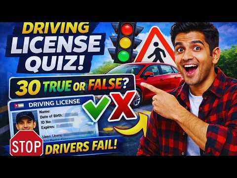 Driving License TRUE or FALSE Quiz 🚗 | 30 Driving Theory Questions | Can You Pass the Test?