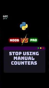 Stop using manual counters in Python loops! 🚫 #coding #programminglanguage #python