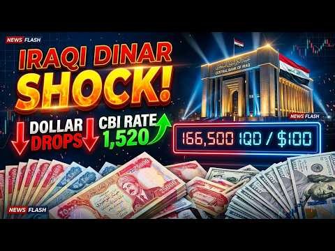 🚨 BREAKING IRAQI DINAR NEWS: Dollar Falls to 166,500 While CBI Changes Rate