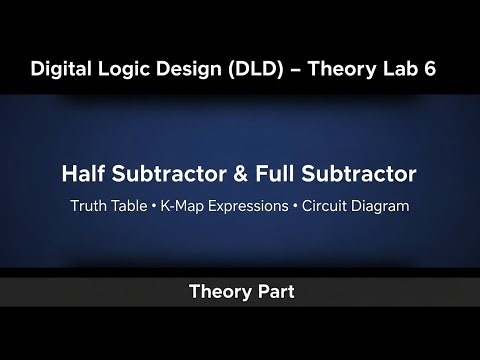 Lab #6 | Digital Logic Design – Half Subtractor & Full Subtractor | Theory Part