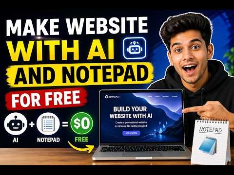 Make Website with AI and Notepad for Free | Full Beginner Guide by Sarthak AD