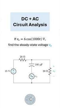 DC + AC Circuit Analysis Example #electrical #electricalengineering