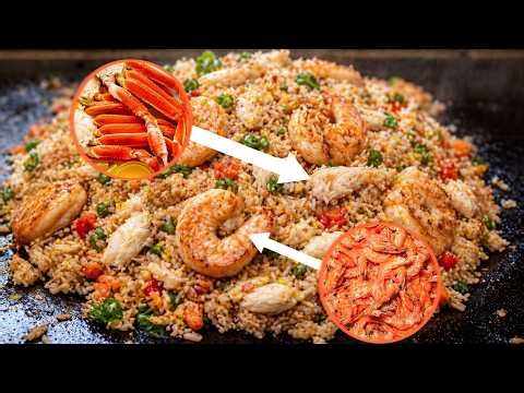 Ultimate Shrimp & Crab Fried Rice on the Blackstone