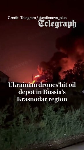 Ukrainian drones hit oil depot in Russia's Krasnodar region