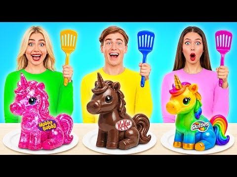 Gummy Food, Real Food vs Chocolate Food Challenge | Tasty Kitchen Hacks by Multi DO Challenge