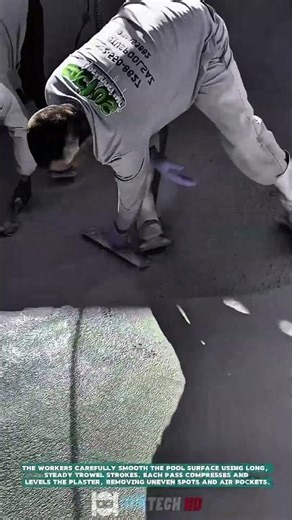 Smoothing Pool Surface with Hand Trowel – Satisfying jobs and machinery in the world