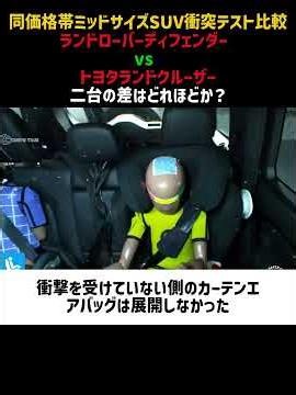 同価格帯ミッドサイズSUV衝突テスト比較、ランドローバーディフェンダー vs トヨタランドクルーザー、二台の差はどれほどか？ #automobile