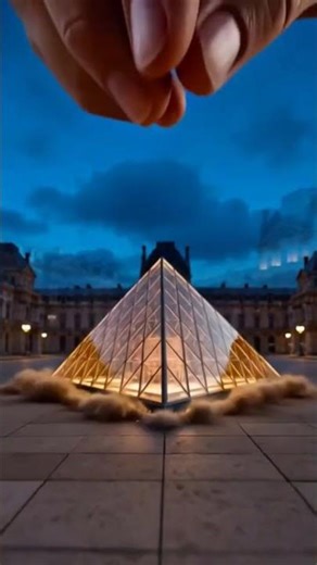 The stunning Louvre pyramid of paris