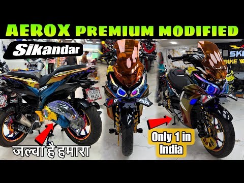 Aerox 155 premium Modifications | Aerox Velvotronic Exhaust | Aerox Corbon body Kit 