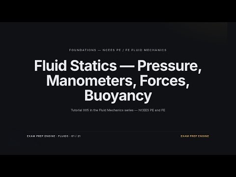 Fluid Statics — Pressure, Manometers, Forces, Buoyancy — Fluid Mechanics | PE Mechanical Exam Prep