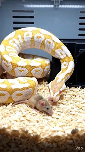 Albino white ball python live feeding mouse in USA box enclosure | real snake hunting behavior Warning: [Warning: Live Feeding Video] This content shows animals feeding naturally as part of nature. No harm, no encouragement of violence. Educational wildlife content. #albinopython #ballpython #whitepython #pythonfeeding #snakefeeding #livefeeding #reptiledocumentary #naturecapture #viralreels | Frog Feeding