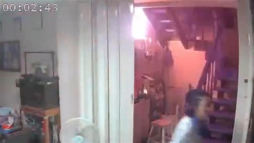 Resident woken by exploding electricity box rushes to put out fire