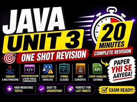 JAVA Unit 3 One Shot Revision 🔥| Java Unit 3 in 20 Minutes ⚡| GGSIPU