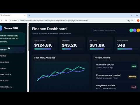 Build a Finance SaaS Dashboard Fast (Bootstrap 5 + CRUD UI) | Finora PRO Demo