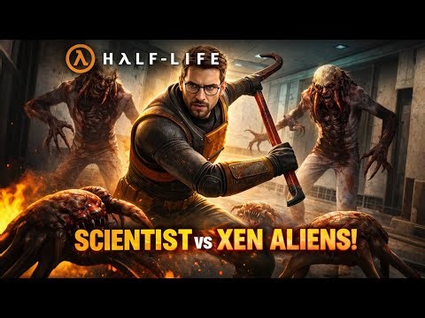 Alien Attack!Only a Crowbar total chaos! Half-Life Gameplay😱🔧