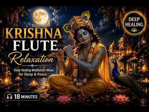 Krishna Flute Relaxation 🌙 | Deep Healing Meditation Music for Sleep & Peace (18 Minutes)