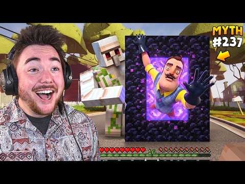 Testing MINECRAFT MYTHS in Hello Neighbor... (Both games work at the same time)