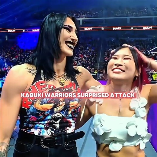 Kabuki warriors Surprised Attack Rhea And Iyo 🤬#wwe#short#edit