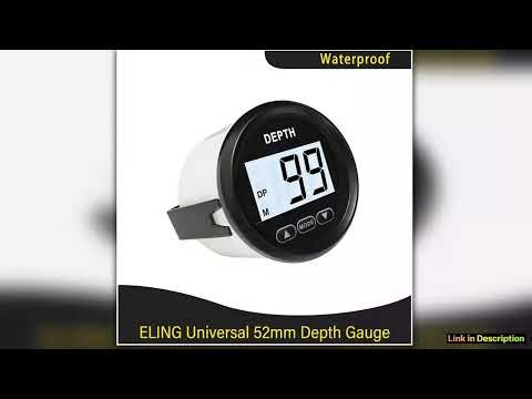 Marine 52mm Digital Depth Gauge Indicator with Transducer and White Backlight for Yachts Fishing Bo