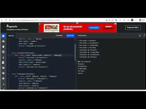 Herencia Múltiple en Python: MRO, super() y **kwargs | Ejercicio del Diamante