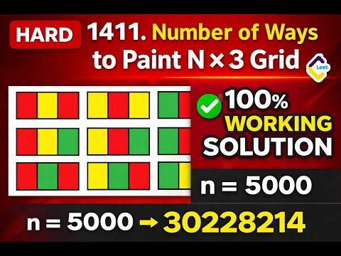 Jan 3, 2026 - Leetcode Daily Challenge - Problem #1411. Number of Ways to Paint N × 3 Grid